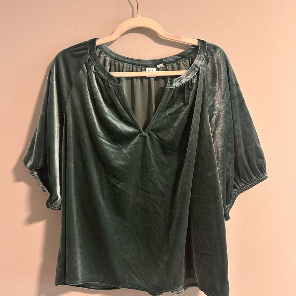 GAP Dark Green Velvet Blouse